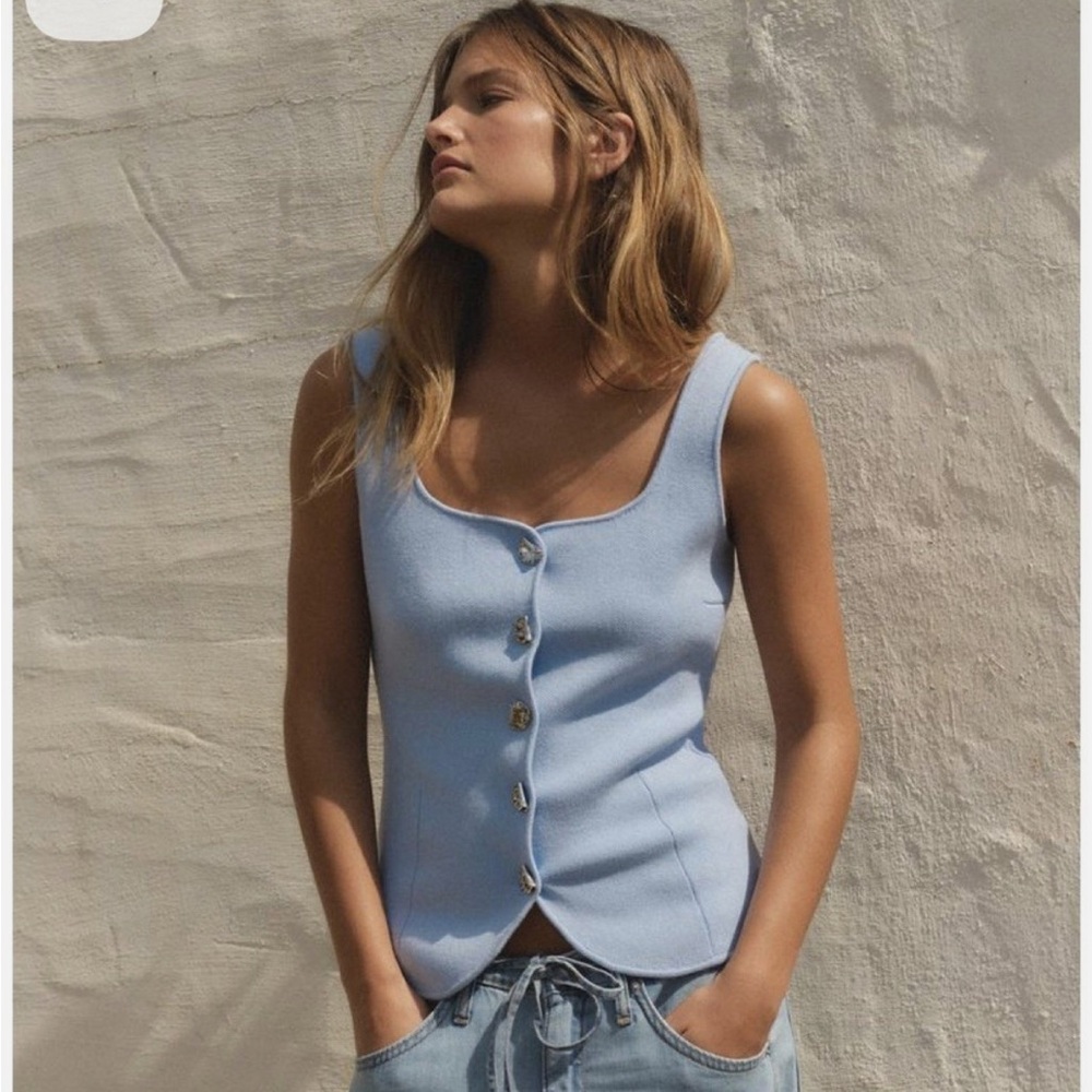 Zara Plain Knit Corset Top